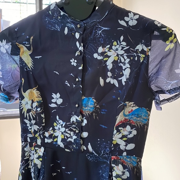 Lovely blue floral Migeer full length dress. Size M - Picture 4 of 16